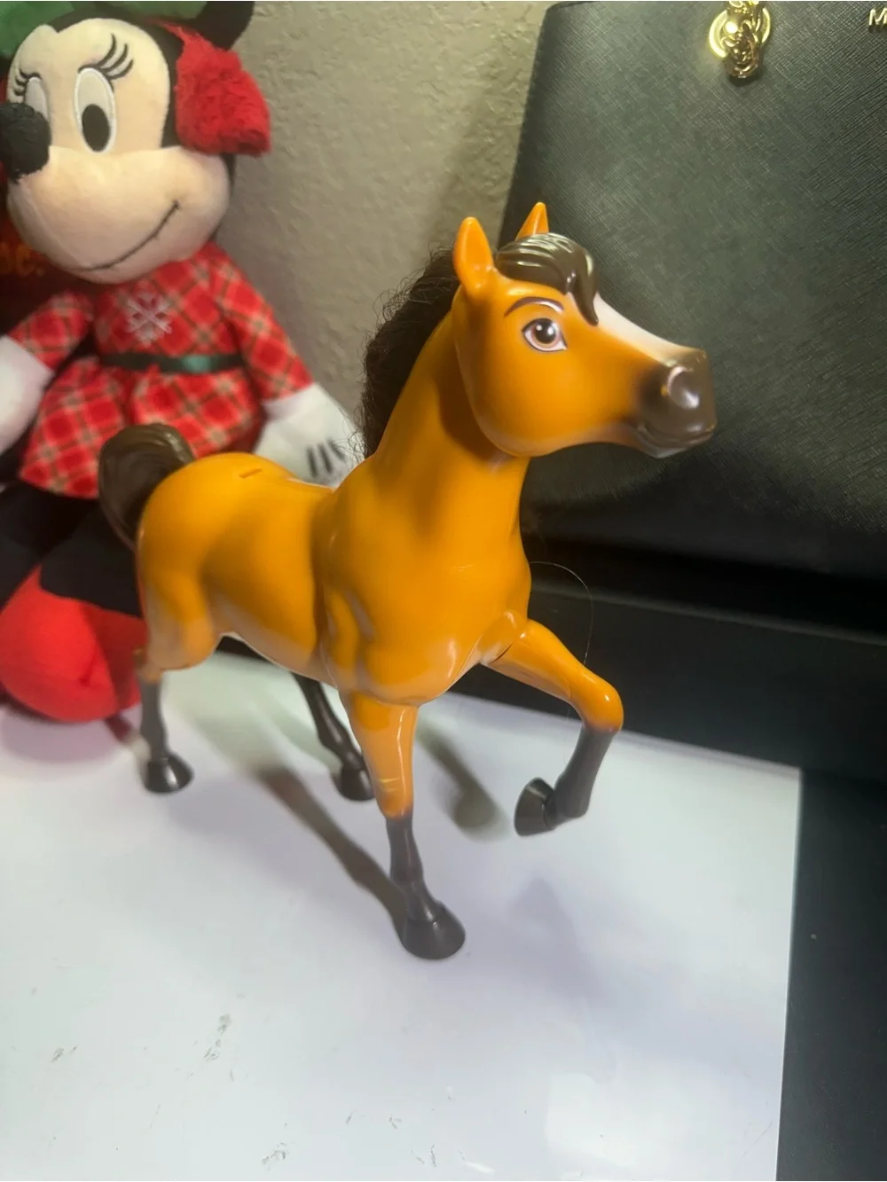 Mattel Orange and Brown Plastic Horse Figure